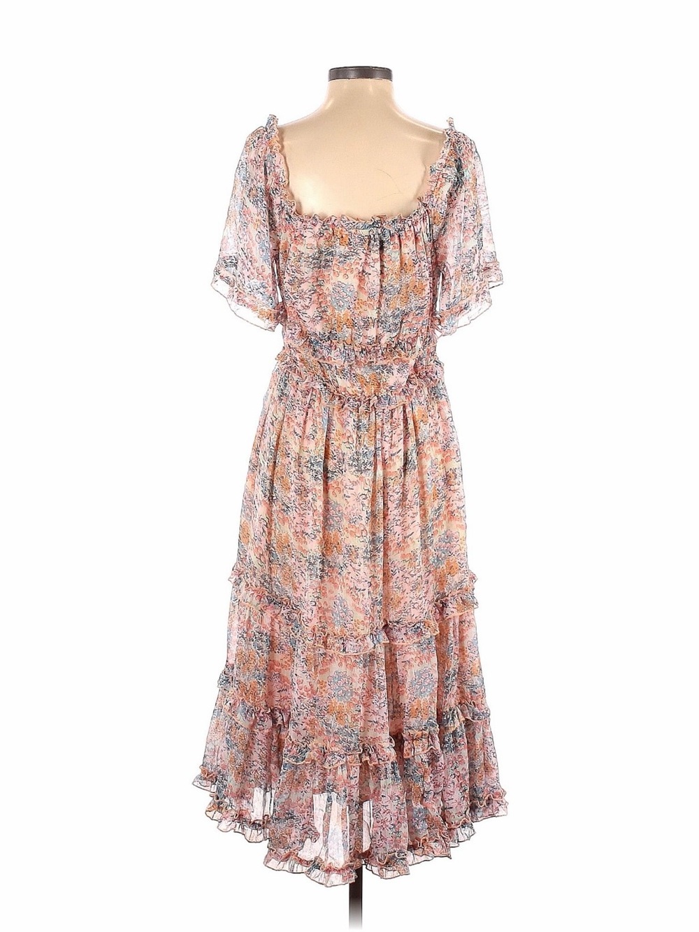 Anthropologie Love The Label Waterlily Off Shoulder Floral Whimsical Midi Dress